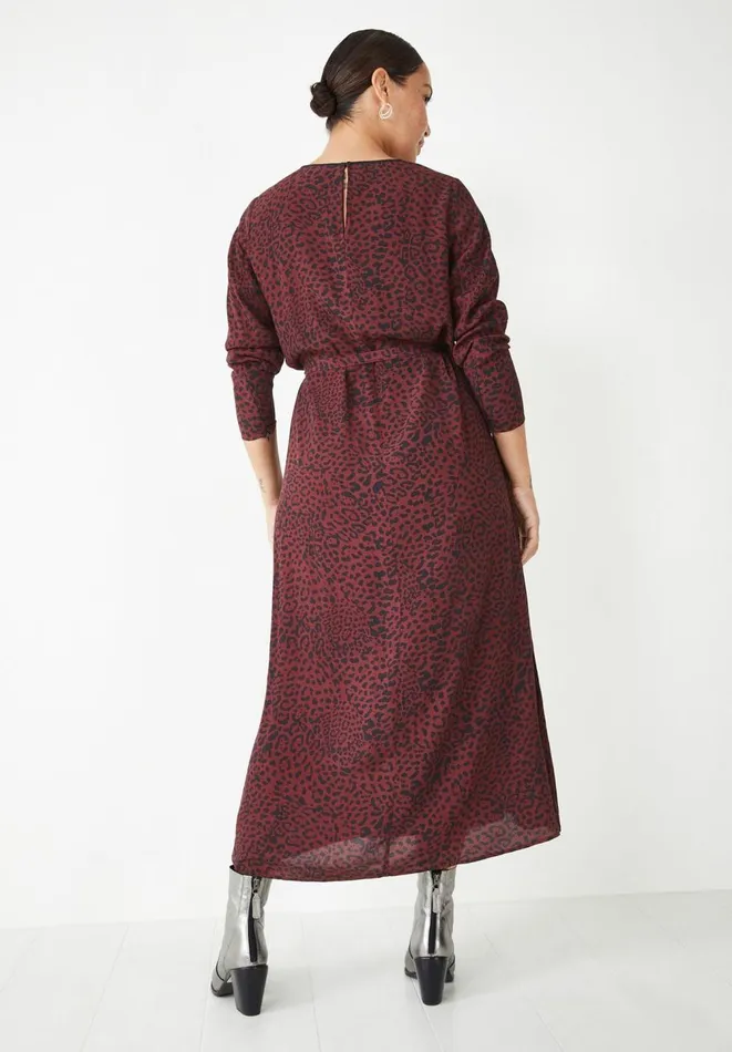 Hush Dresses Women Roxy Midi Dress Contrast Leopard Burgundyblack Hush Dresses Women Roxy Midi Dress Contrast Leopard Burgundyblack