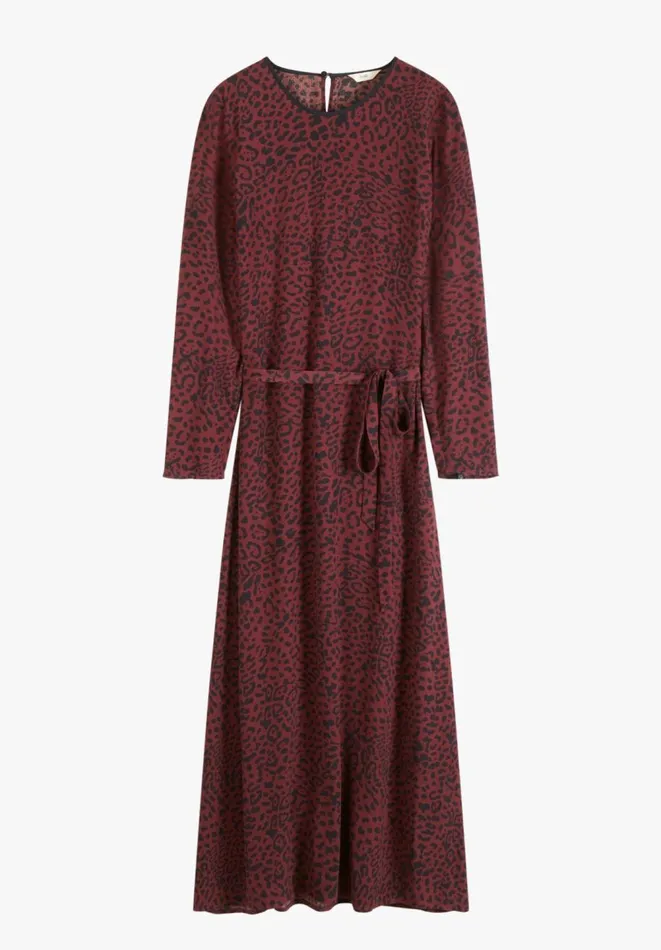 Hush Dresses Women Roxy Midi Dress Contrast Leopard Burgundyblack Hush Dresses Women Roxy Midi Dress Contrast Leopard Burgundyblack