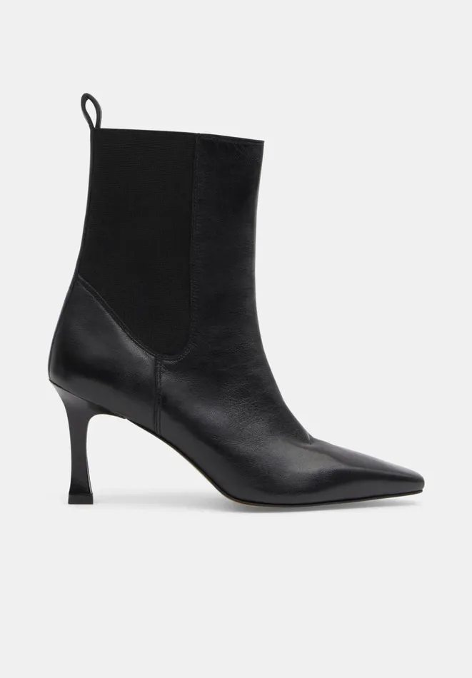 Hush Heels Women Leather Chelsea Stiletto Boots Black