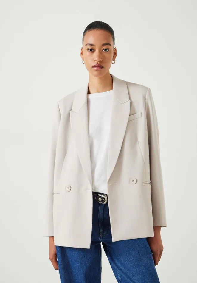 Hush Jackets and Coats Women Eliza Relaxed Double Breasted Blazer Neutral