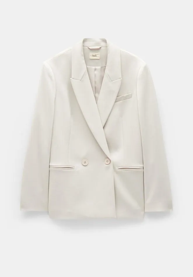 Hush Jackets and Coats Women Eliza Relaxed Double Breasted Blazer Neutral Hush Jackets and Coats Women Eliza Relaxed Double Breasted Blazer Neutral
