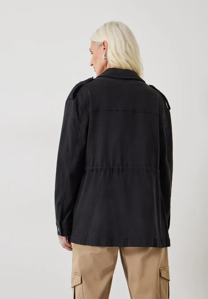 Hush Jackets and Coats Women Eloise Relaxed Utility Jacket Washed Black Hush Jackets and Coats Women Eloise Relaxed Utility Jacket Washed Black