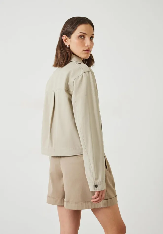 Hush Jackets and Coats Women Laurie Zip Up Utility Jacket Stone