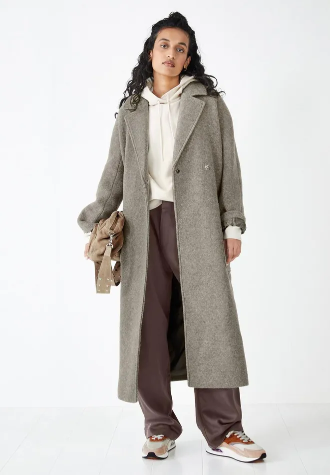 Hush Jackets and Coats Women Pepper Belted Coat Oatmeal Wool
