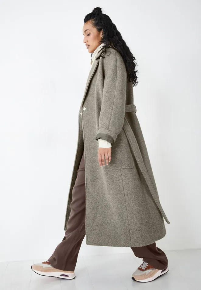 Hush Jackets and Coats Women Pepper Belted Coat Oatmeal Wool Hush Jackets and Coats Women Pepper Belted Coat Oatmeal Wool