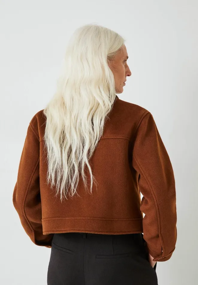 Hush Jackets and Coats Women Taylah Relaxed Cropped Wool Jacket Ginger