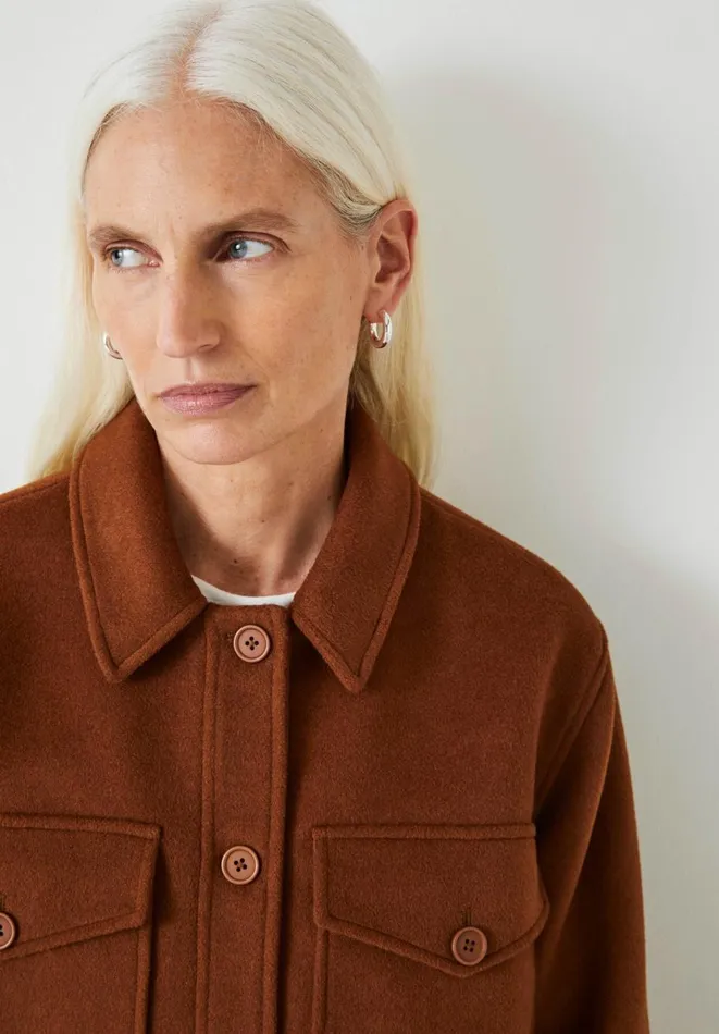 Hush Jackets and Coats Women Taylah Relaxed Cropped Wool Jacket Ginger