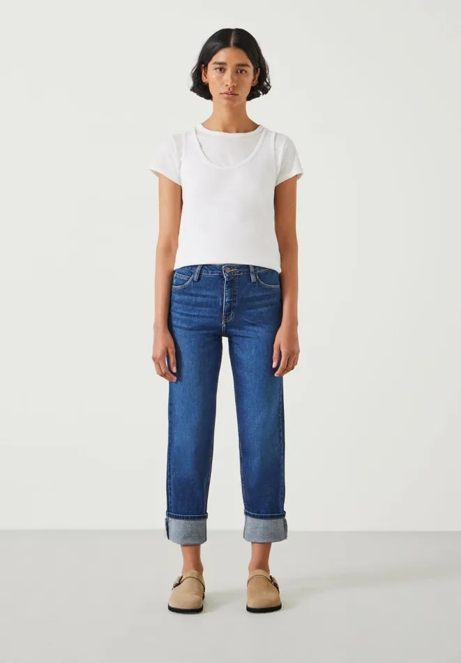 Hush Jeans Women Agnes Straight Jeans Mid Authentic Blue