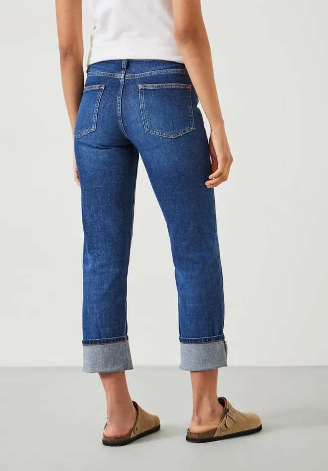 Hush Jeans Women Agnes Straight Jeans Mid Authentic Blue