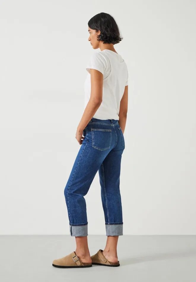 Hush Jeans Women Agnes Straight Jeans Mid Authentic Blue