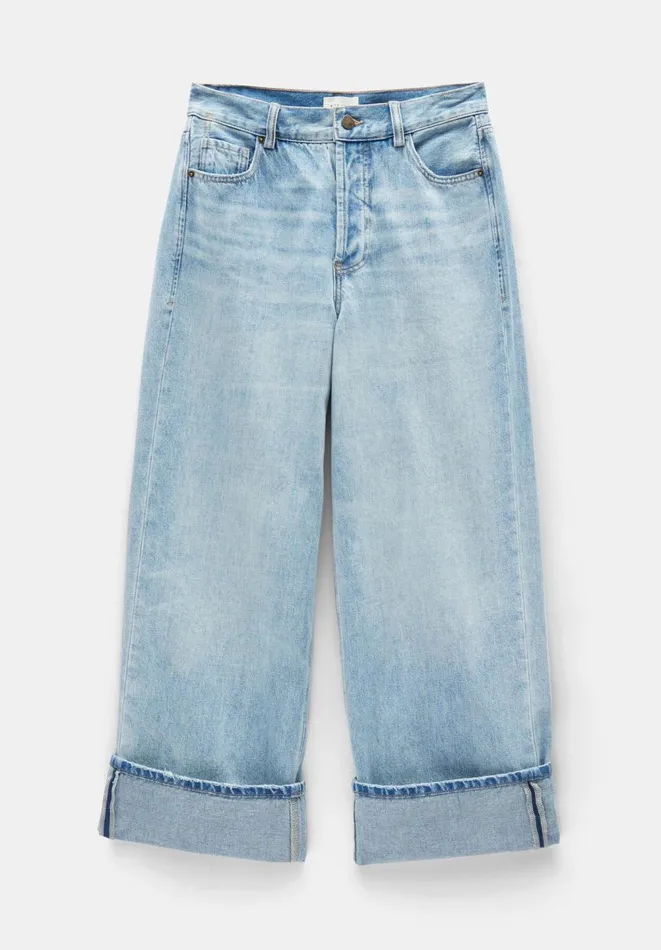 Hush Jeans Women Mia Oversized Straight Leg Jeans Authentic Light Wash
