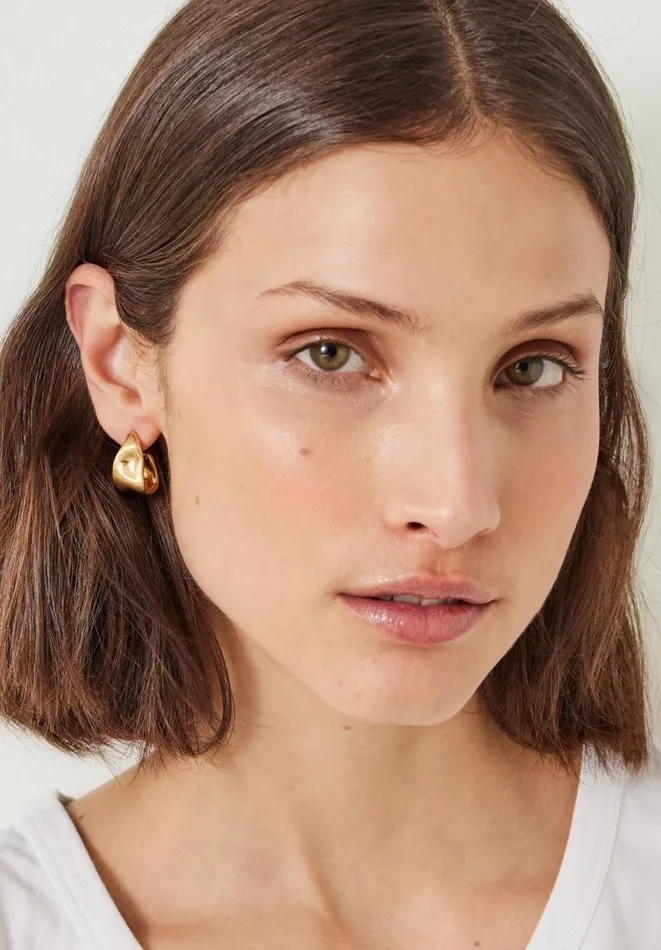 Hush Jewellery Women Tally Hoop Earrings Gold