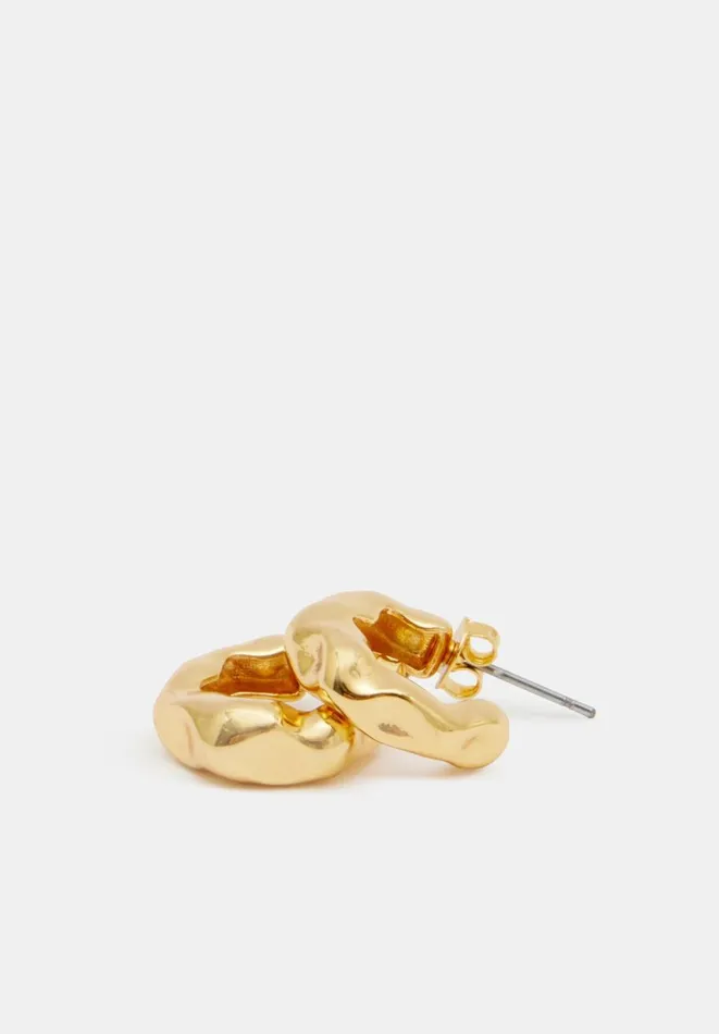 Hush Jewellery Women Wave Huggie Hoop Earrings Gold