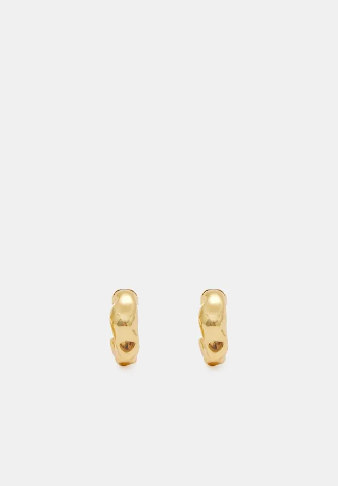 Hush Jewellery Women Wave Huggie Hoop Earrings Gold