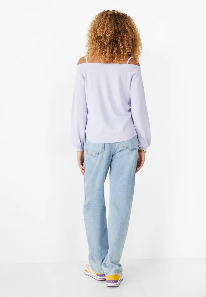 Hush Jumpers and Cardigans Women Angela Off Shoulder Knitted Top Lilac Heather