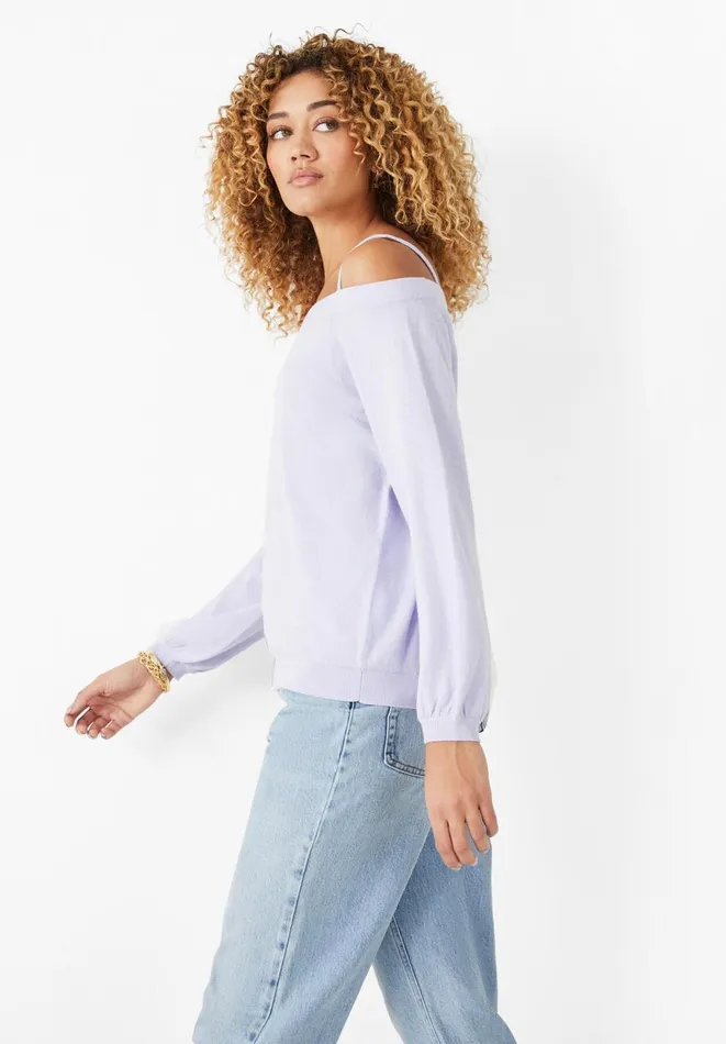 Hush Jumpers and Cardigans Women Angela Off Shoulder Knitted Top Lilac Heather