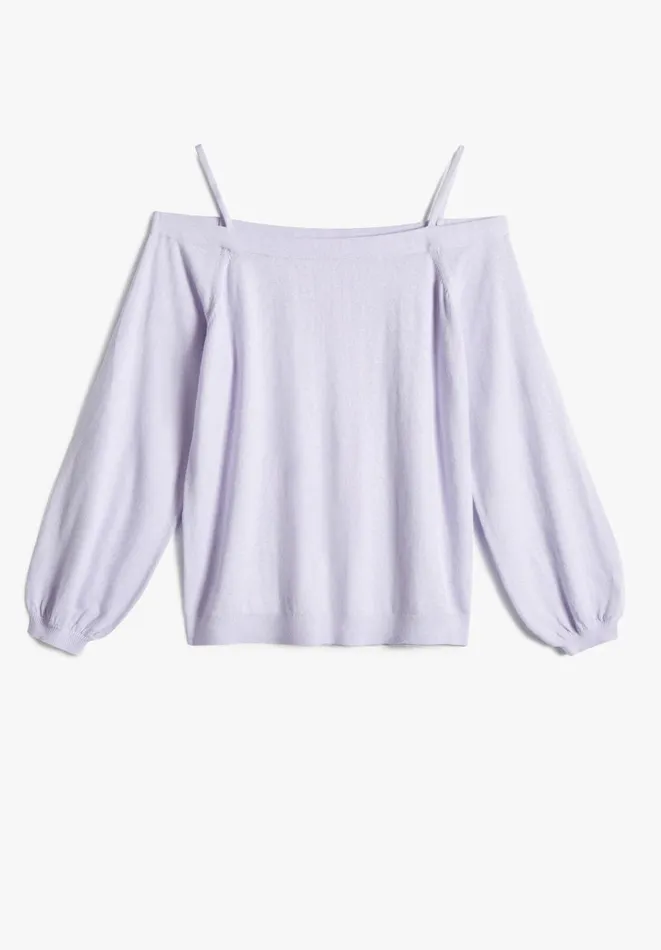 Hush Jumpers and Cardigans Women Angela Off Shoulder Knitted Top Lilac Heather