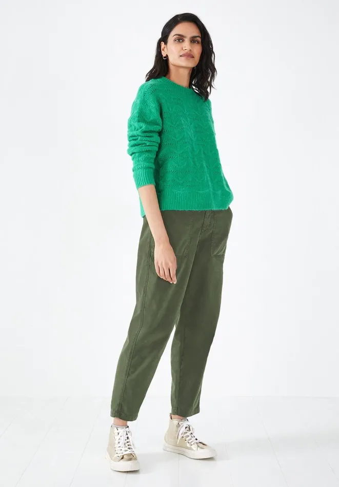 Hush Jumpers and Cardigans Women Ava Textured Stitch Crew Jumper Cool Green