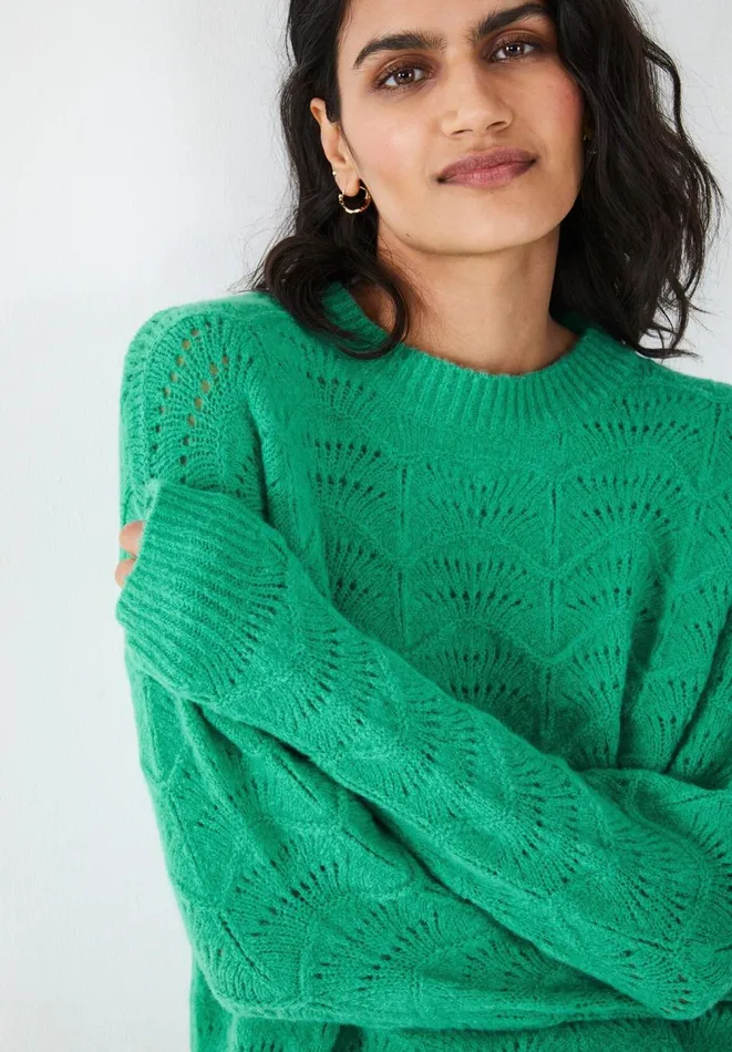 Hush Jumpers and Cardigans Women Ava Textured Stitch Crew Jumper Cool Green Hush Jumpers and Cardigans Women Ava Textured Stitch Crew Jumper Cool Green