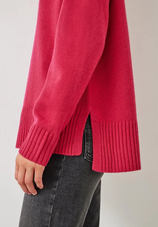 Hush Jumpers and Cardigans Women Lacy Seam Detail Jumper Cerise Pink Hush Jumpers and Cardigans Women Lacy Seam Detail Jumper Cerise Pink
