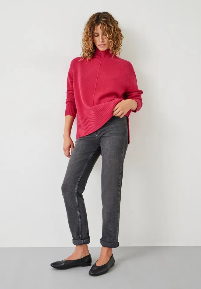 Hush Jumpers and Cardigans Women Lacy Seam Detail Jumper Cerise Pink Hush Jumpers and Cardigans Women Lacy Seam Detail Jumper Cerise Pink