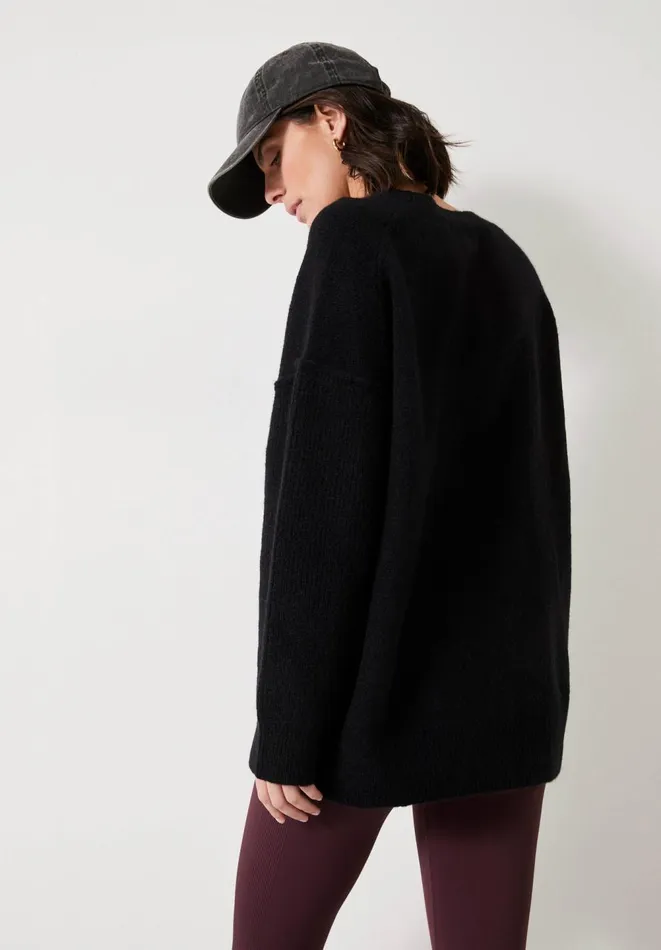 Hush Jumpers and Cardigans Women Maren Crew Neck Wool Blend Jumper Black Hush Jumpers and Cardigans Women Maren Crew Neck Wool Blend Jumper Black