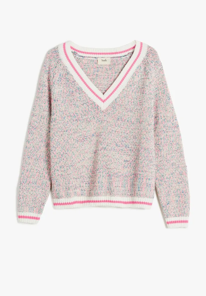Hush Jumpers and Cardigans Women Zinnia VNeck Jumper Ecru Neon Multi