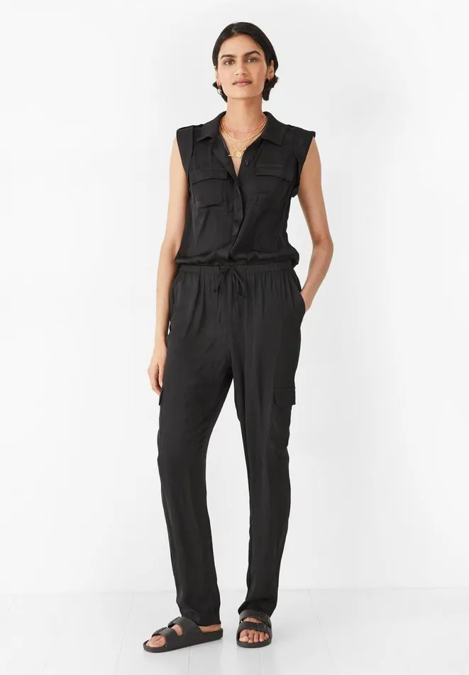 Hush Jumpsuits Women Utility Sleeveless Jumpsuit Black