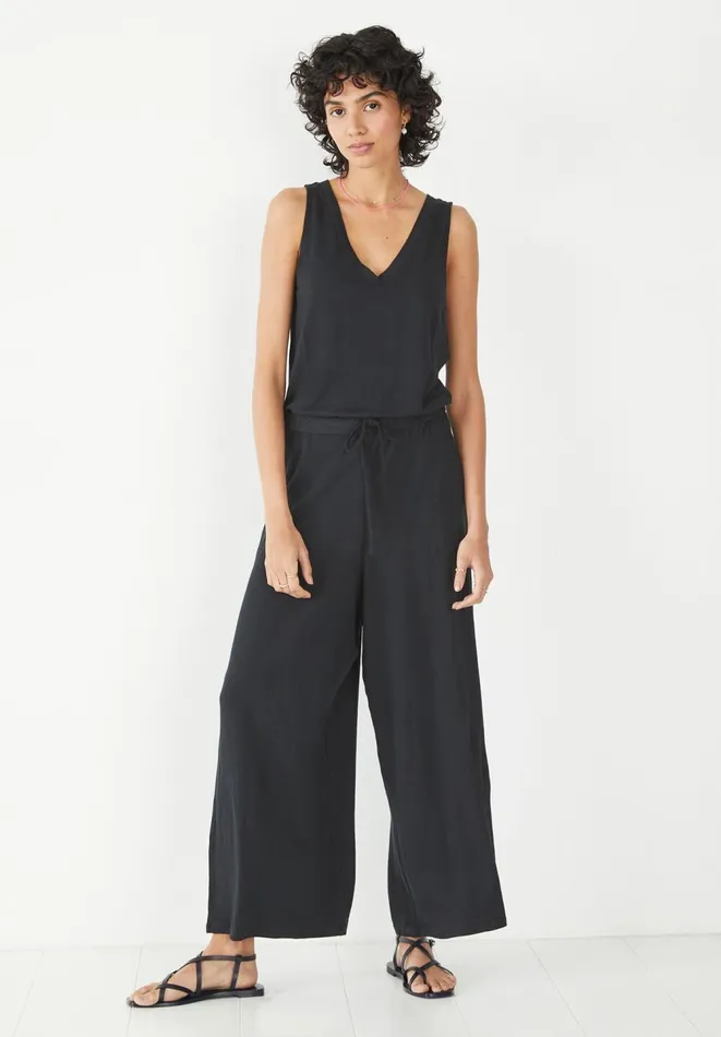 Hush Jumpsuits Women V Neck Sleeveless Jersey Jumpsuit Black