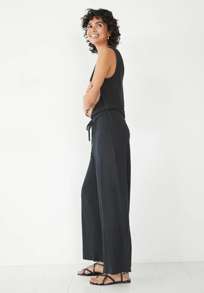 Hush Jumpsuits Women V Neck Sleeveless Jersey Jumpsuit Black Hush Jumpsuits Women V Neck Sleeveless Jersey Jumpsuit Black