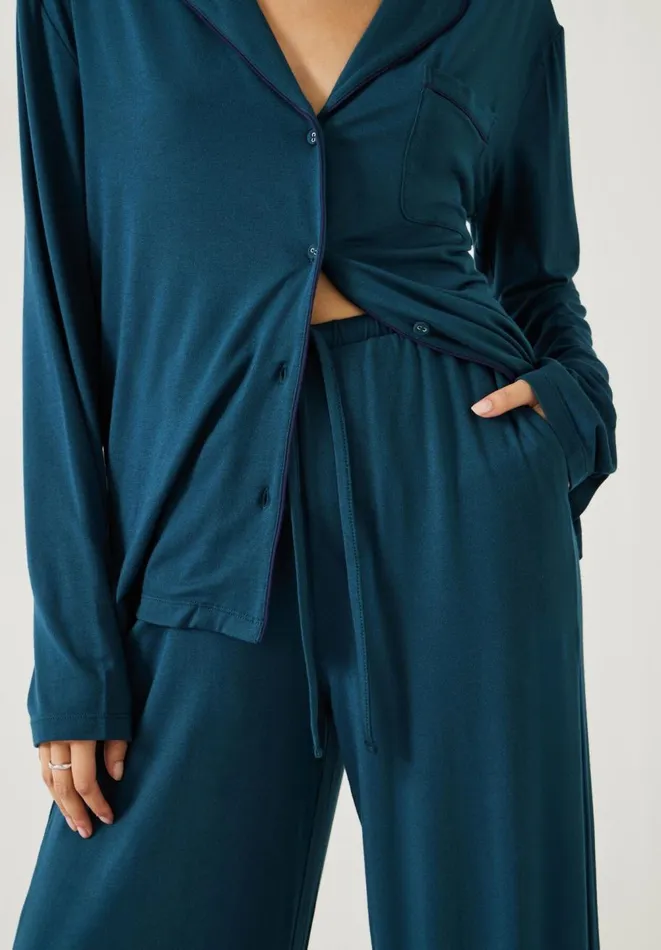 Hush Pyjamas and Nightwear Women Arion Jersey Pyjamas Teal