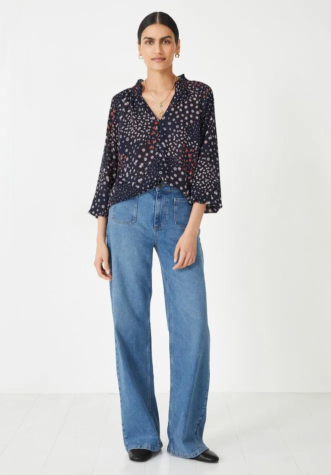 Hush Shirts and Blouses Women Kathleen Blouse Floral Patchwork 8211 Navy