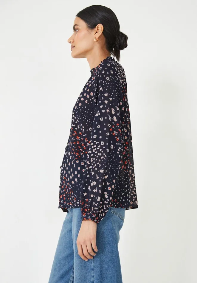 Hush Shirts and Blouses Women Kathleen Blouse Floral Patchwork 8211 Navy Hush Shirts and Blouses Women Kathleen Blouse Floral Patchwork 8211 Navy