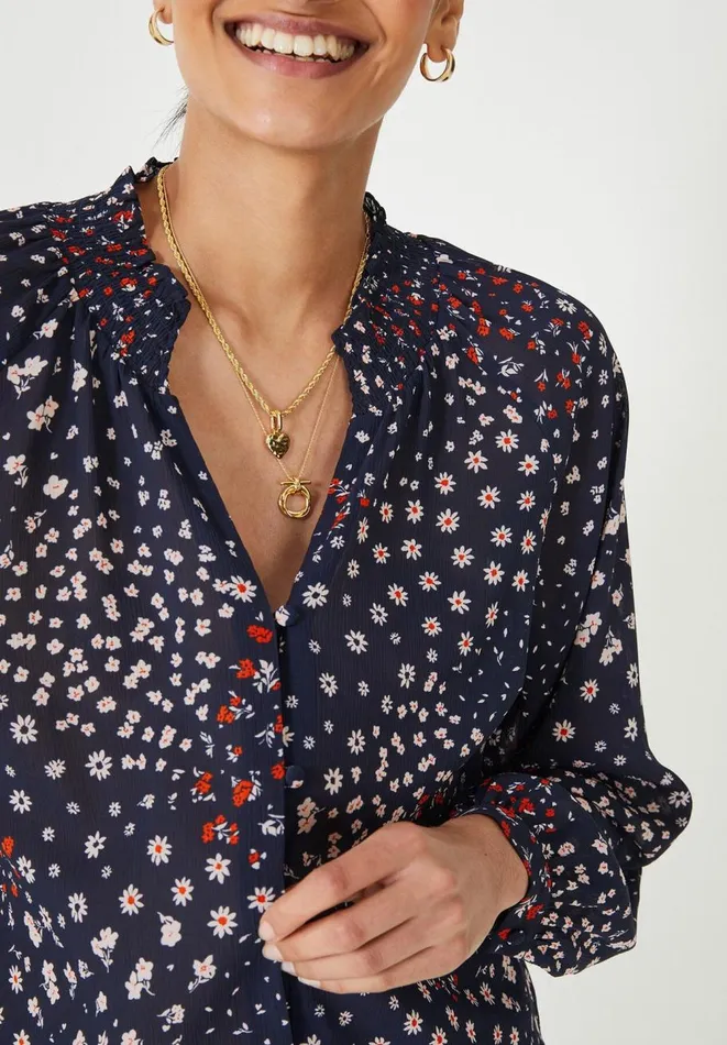 Hush Shirts and Blouses Women Kathleen Blouse Floral Patchwork 8211 Navy Hush Shirts and Blouses Women Kathleen Blouse Floral Patchwork 8211 Navy