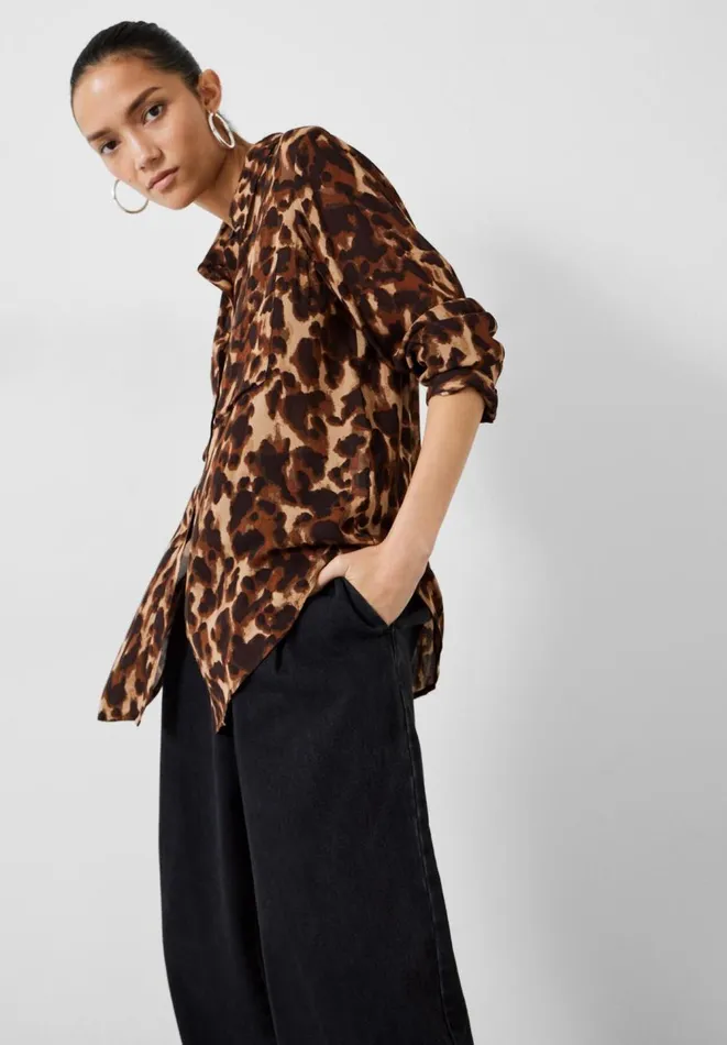 Hush Shirts and Blouses Women Nataliyah Chiffon Shirt Leopard Watercolour