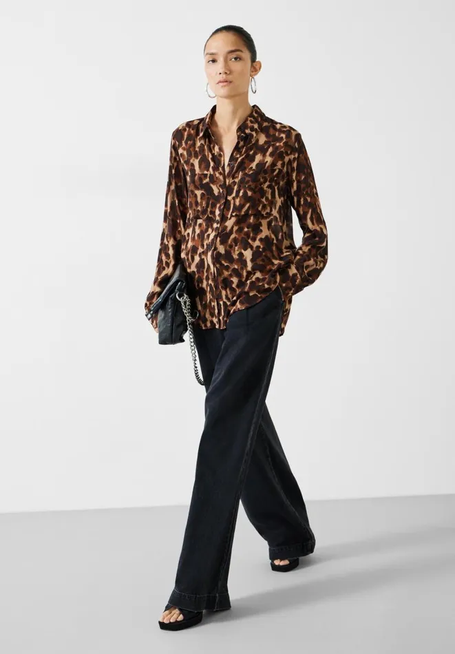Hush Shirts and Blouses Women Nataliyah Chiffon Shirt Leopard Watercolour
