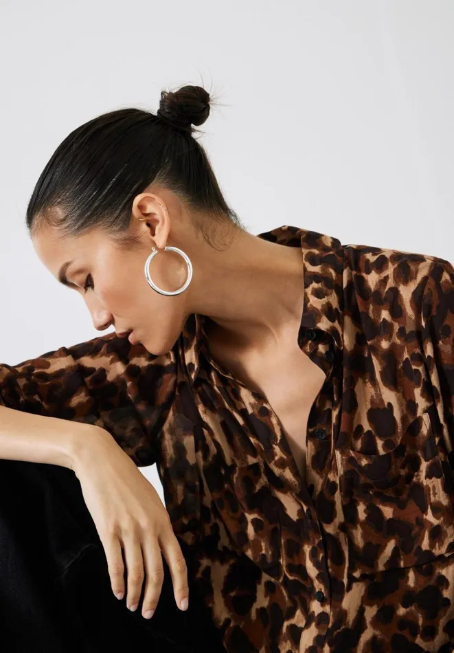Hush Shirts and Blouses Women Nataliyah Chiffon Shirt Leopard Watercolour