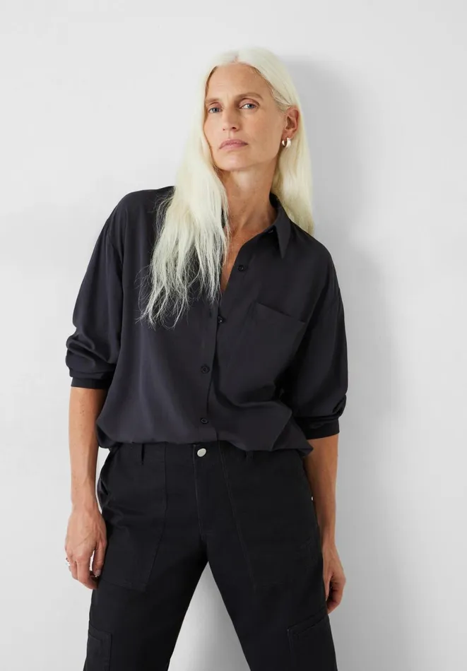 Hush Shirts and Blouses Women Nicole Relaxed Pocket Shirt Navy