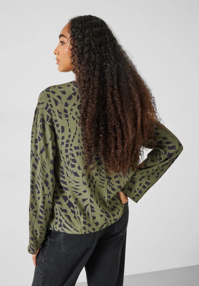 Hush Shirts and Blouses Women Sofia Oversized Draped Blouse Khaki Mark