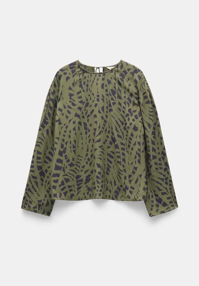 Hush Shirts and Blouses Women Sofia Oversized Draped Blouse Khaki Mark