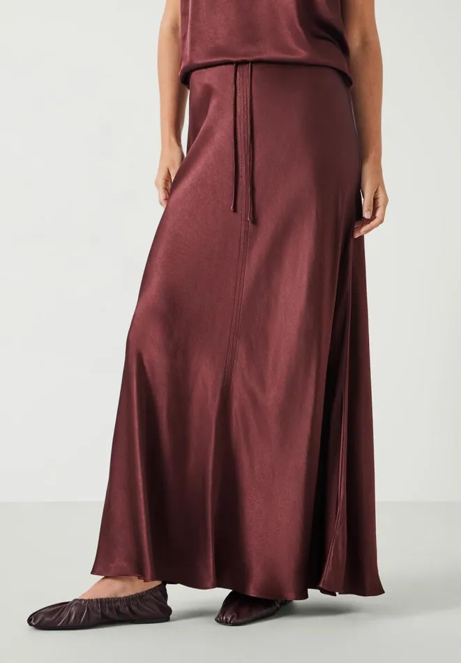 Hush Skirts Women Brielle Satin Skirt Chocolate Brown
