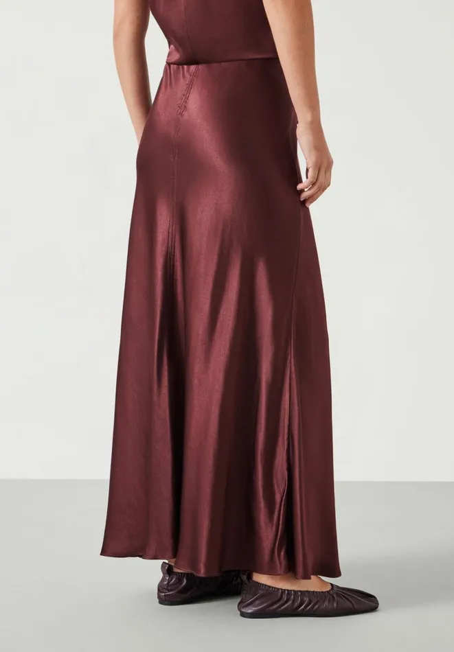 Hush Skirts Women Brielle Satin Skirt Chocolate Brown