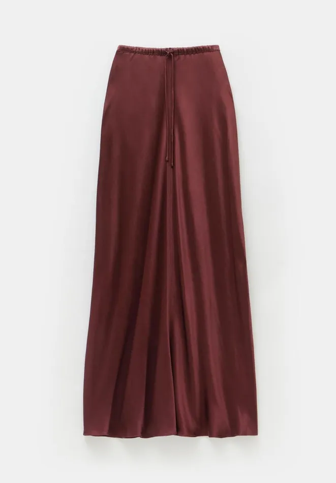 Hush Skirts Women Brielle Satin Skirt Chocolate Brown