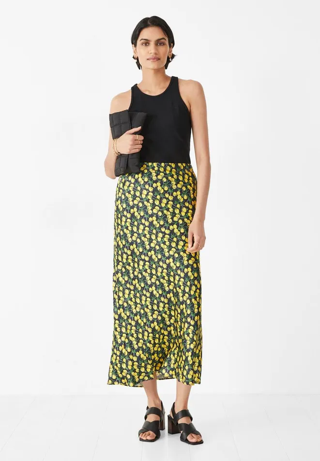 Hush Skirts Women Simone Maxi Skirt Cherries Yellowblack