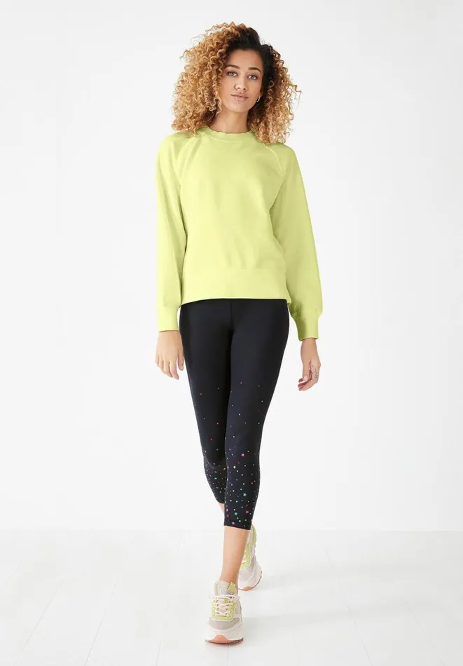 Hush Sweatshirts and Hoodies Women Ada Side Zip Sweatshirt Washed Neon Yellow