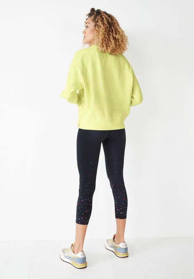 Hush Sweatshirts and Hoodies Women Ada Side Zip Sweatshirt Washed Neon Yellow