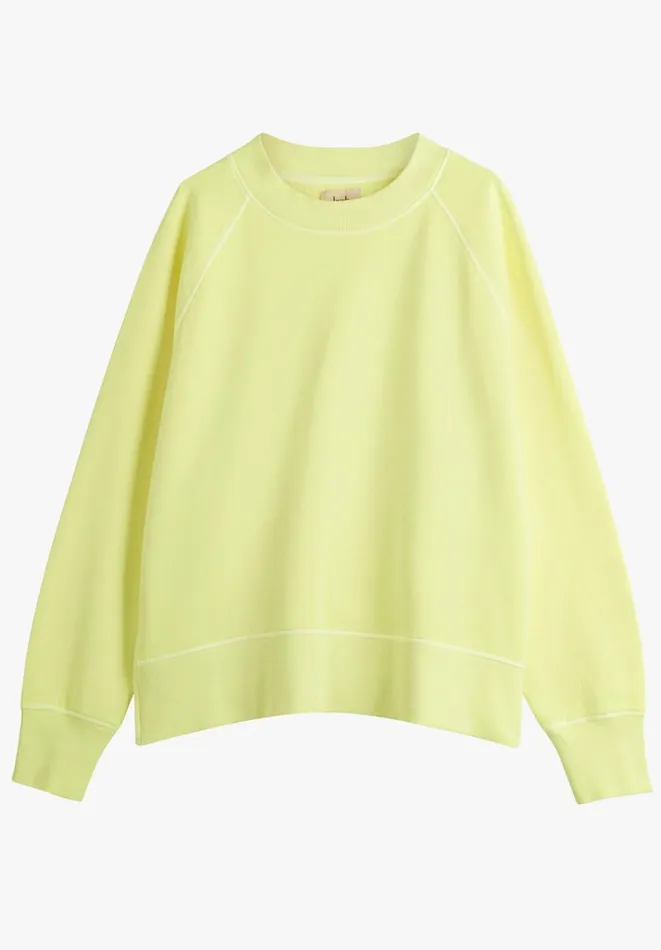 Hush Sweatshirts and Hoodies Women Ada Side Zip Sweatshirt Washed Neon Yellow