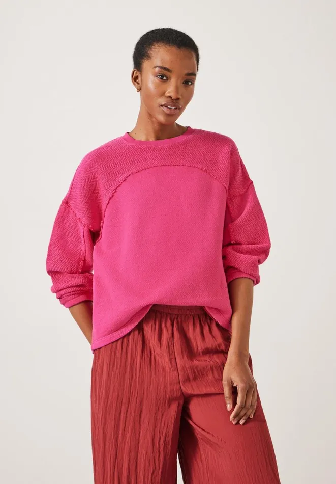 Hush Sweatshirts and Hoodies Women Hannah Textured Sweatshirt Cherry