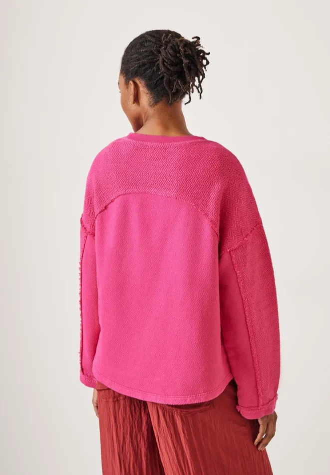 Hush Sweatshirts and Hoodies Women Hannah Textured Sweatshirt Cherry Hush Sweatshirts and Hoodies Women Hannah Textured Sweatshirt Cherry