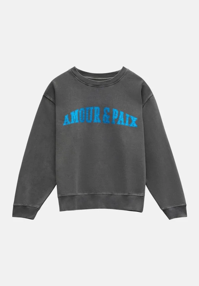Hush Sweatshirts and Hoodies Women L039Amour and Paix Sweatshirt Dark Grey Hush Sweatshirts and Hoodies Women L039Amour and Paix Sweatshirt Dark Grey